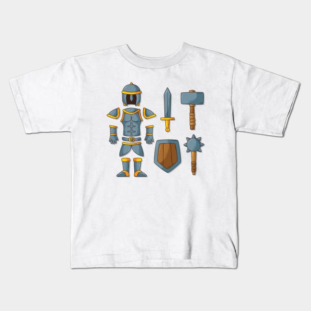 Medieval Armor Kids T-Shirt by Mako Design 